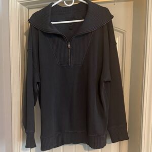 Aerie Women’s Black Half-Zip Sweater